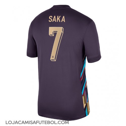 Camisa de Futebol Inglaterra Bukayo Saka #7 Equipamento Secundário Europeu 2024 Manga Curta